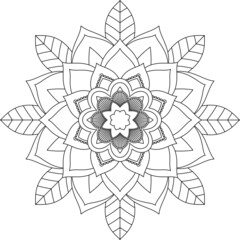 Easy Mandala coloring book simple and basic for beginners, seniors and children. Set of Mehndi flower pattern for Henna drawing and tattoo. Decoration in ethnic oriental, Indian style.