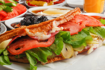 Ayvalik Tostu- Serving Turkish traditional toast sandwich