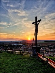 A cross near Schiller's lookout tower in northwestern Bohemia