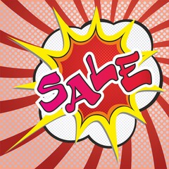 Sale - word pop art retro vector illustration. Comic book style imitation.
