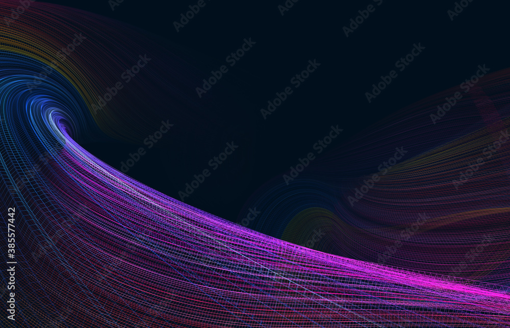 Poster abstract colored polygonal mesh background. 3d rendering