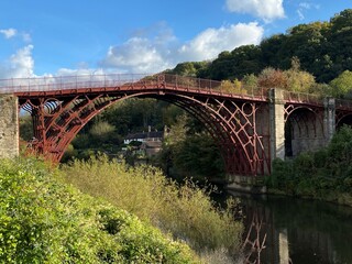 Ironbridge in Shropshire on a Sunny Autumn Day