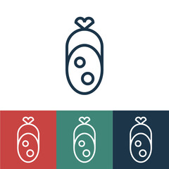 Linear vector icon with sausage