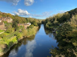 Ironbridge in Shropshire on a Sunny Autumn Day