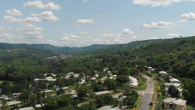 Aerial shot of Akosombo in Ghana
