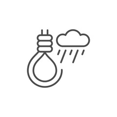 Suicide noose line outline icon
