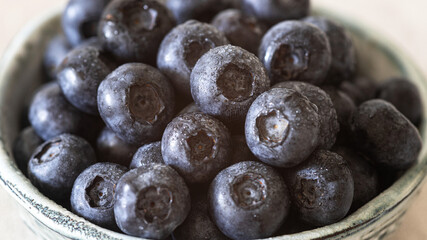Blueberry antioxidant organic superfood in a bowl. Concept for healthy food