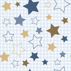 Asterisks. Seamless patterns. Design for fabric, wrapping paper, background, wallpaper. Vector.	