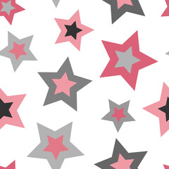 Obraz premium Asterisks. Seamless patterns. Design for fabric, wrapping paper, background, wallpaper. Vector. 