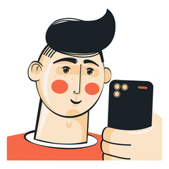 guy with a mobile phone in his hand