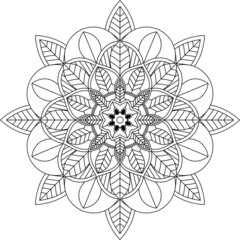Easy Mandala coloring book simple and basic for beginners, seniors and children. Set of Mehndi flower pattern for Henna drawing and tattoo. Decoration in ethnic oriental, Indian style.