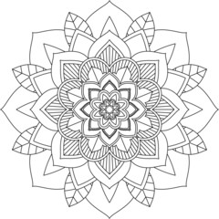 Easy Mandala coloring book simple and basic for beginners, seniors and children. Set of Mehndi flower pattern for Henna drawing and tattoo. Decoration in ethnic oriental, Indian style.
