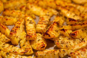 Baked potatoes, delicious and appetizing