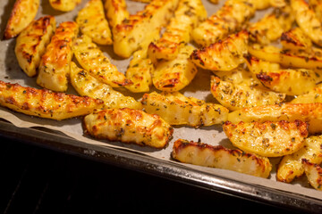 Baked potatoes, delicious and appetizing
