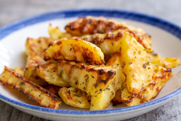 Baked potatoes, delicious and appetizing