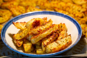 Baked potatoes, delicious and appetizing