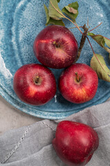 red apple fruit food flatlay