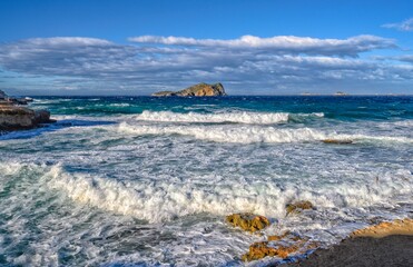 tempête sur Ibiza, playa Cala conta
