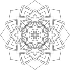 Easy Mandala coloring book simple and basic for beginners, seniors and children. Set of Mehndi flower pattern for Henna drawing and tattoo. Decoration in ethnic oriental, Indian style.