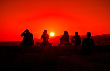 fabuleux coucher de soleil depuis les remparts d'Ibiza
