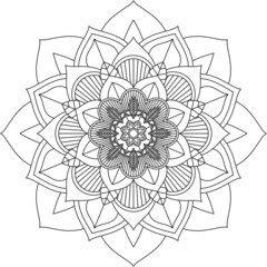 Easy Mandala coloring book simple and basic for beginners, seniors and children. Set of Mehndi flower pattern for Henna drawing and tattoo. Decoration in ethnic oriental, Indian style.