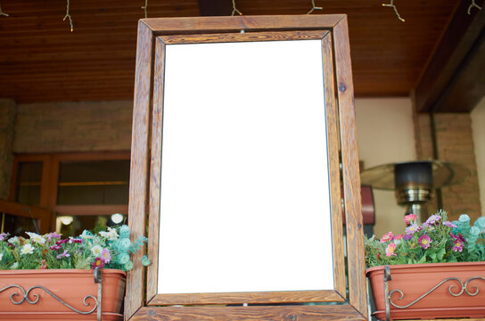 Banner of a cafe or restaurant menu on a wooden background.
