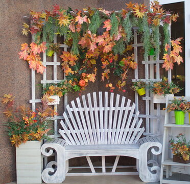 Autumn mood. Shop near the house.