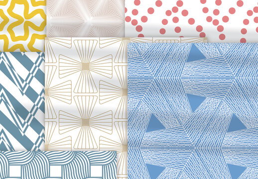 Pastel Colored Geometric Seamless Pattern Collection
