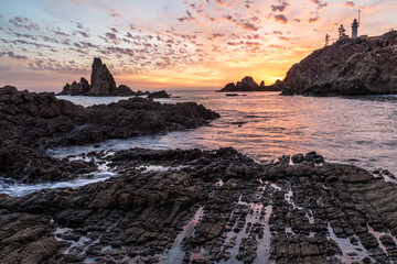 Sunset on a beautiful coast