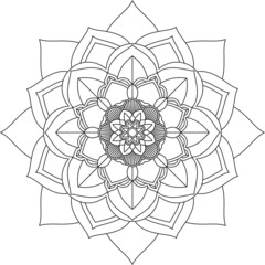 Easy Mandala coloring book simple and basic for beginners, seniors and children. Set of Mehndi flower pattern for Henna drawing and tattoo. Decoration in ethnic oriental, Indian style.