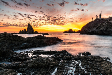 Sunset on a beautiful coast