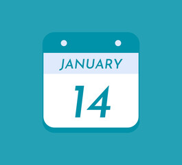 January 14 Single Day Calendar, 14 January 