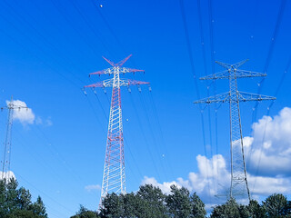 high voltage post.High-voltage  sky background