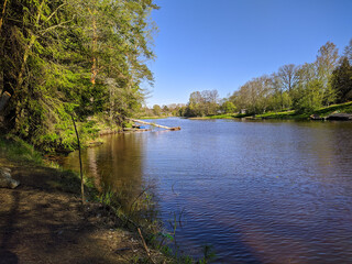 calm flow of the river in the daytime