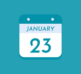 January 23 Single Day Calendar, 23 January 