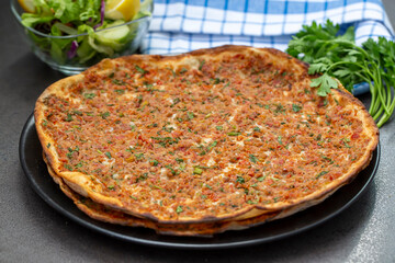 Turkish foods; Turkish pizza / Lahmacun