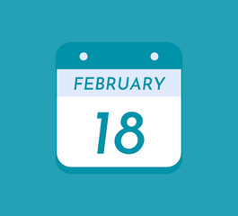 February 18 Single Day Calendar, 18 February