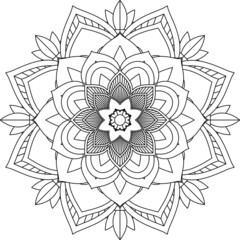 Easy Mandala coloring book simple and basic for beginners, seniors and children. Set of Mehndi flower pattern for Henna drawing and tattoo. Decoration in ethnic oriental, Indian style.