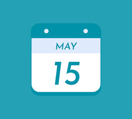 May 15 Single Day Calendar, 15 May