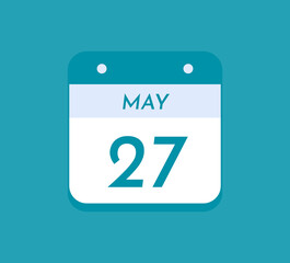 May 27 Single Day Calendar, 27 May