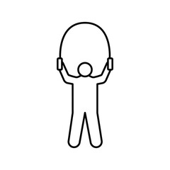 jumping rope icon element of fitness icon for mobile concept and web apps. Thin line jumping rope icon can be used for web and mobile. Premium icon on white background