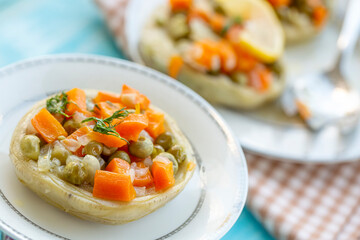 Traditional delicious Turkish food; Artichoke with olive oil (zeytinyagli enginar)