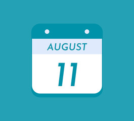 August 11 Single Day Calendar, 11 August 