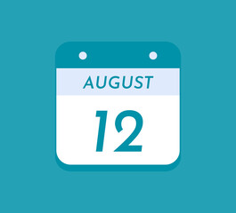 August 12 Single Day Calendar, 12 August 