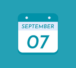September 7 Single Day Calendar, 7 September