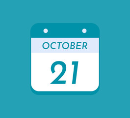 October 21 Single Day Calendar, 21 October