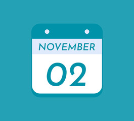 November 2 Single Day Calendar, 2 November