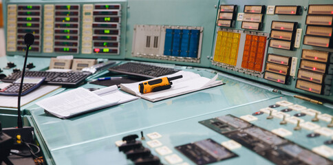 Engineering panel with buttons and switching automatic control of nuclear power plant