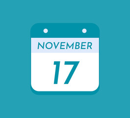 November 17 Single Day Calendar, 17 November