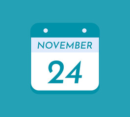 November 24 Single Day Calendar, 24 November